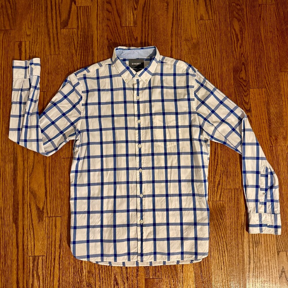 Bonobos Standard Fit Button Down Shirt | Blue White | Size M